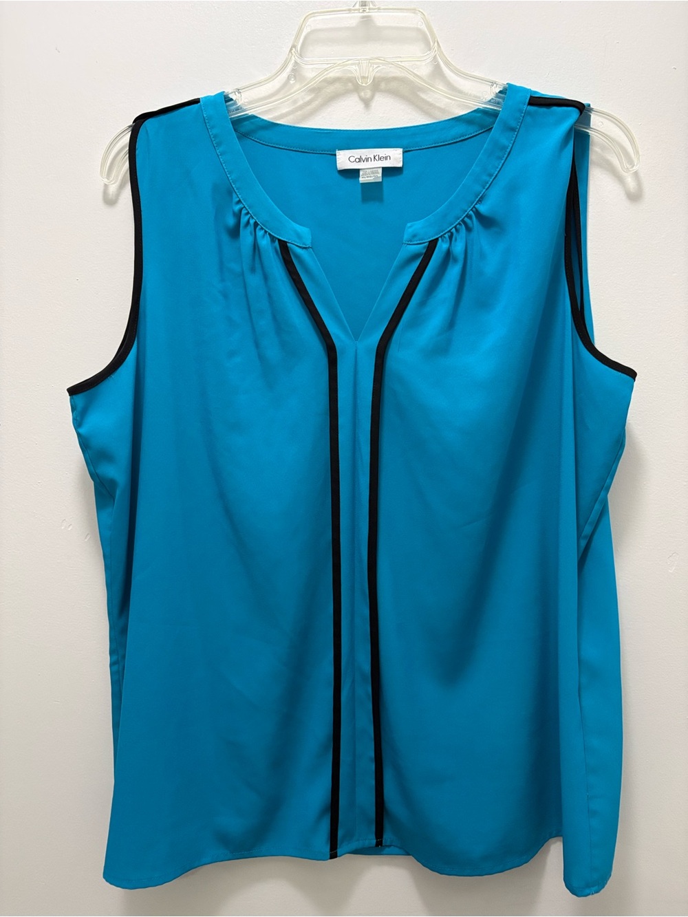 Calvin Klein Turquoise Sleeveless Camisole with Black Trim